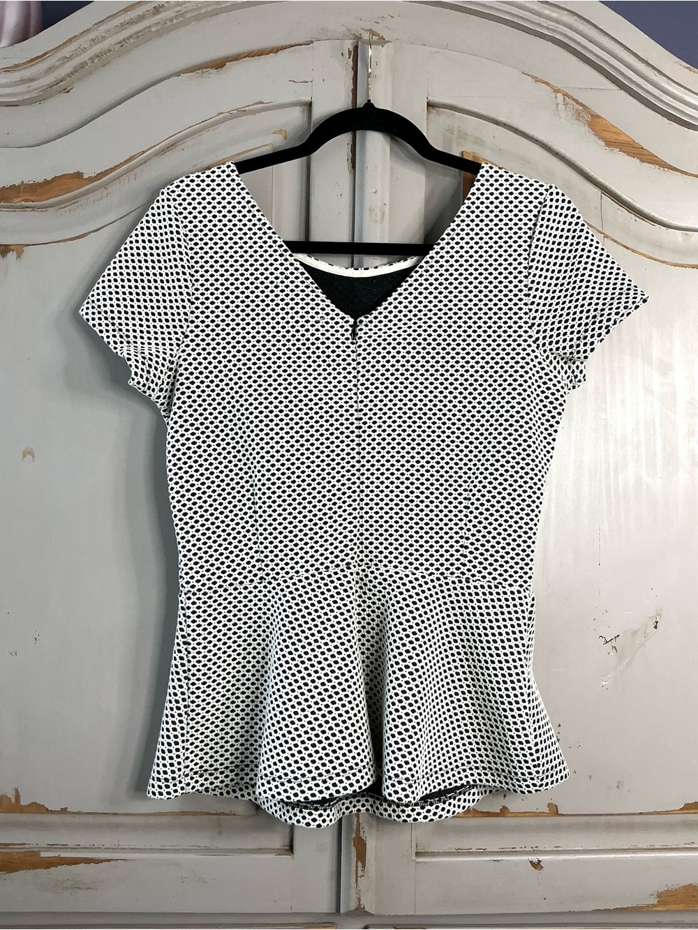 NWT Banana Republic | Peplum Textured Knit Top Tailored Polished Workwear Size 8 - Picture 5 of 8